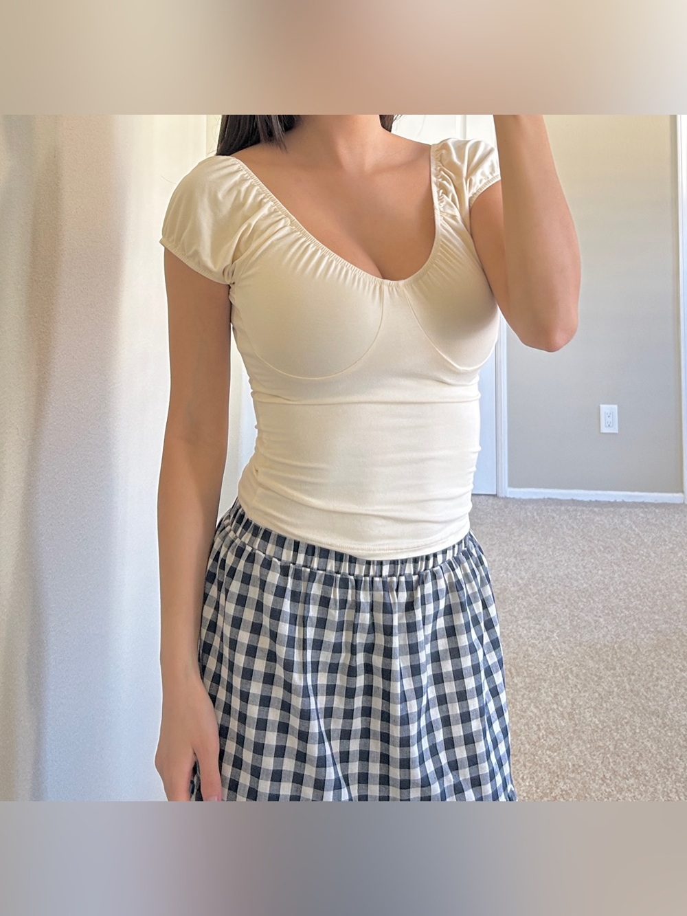 NWOT Pastel Yellow Beverly and Beck Daisy Corset T-Shirt